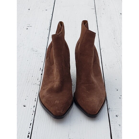 rag & bone Razor Brown Suede Pointed Heel Chelsea Boots 5.5 / 36.5 WORN ONCE - Picture 2 of 5